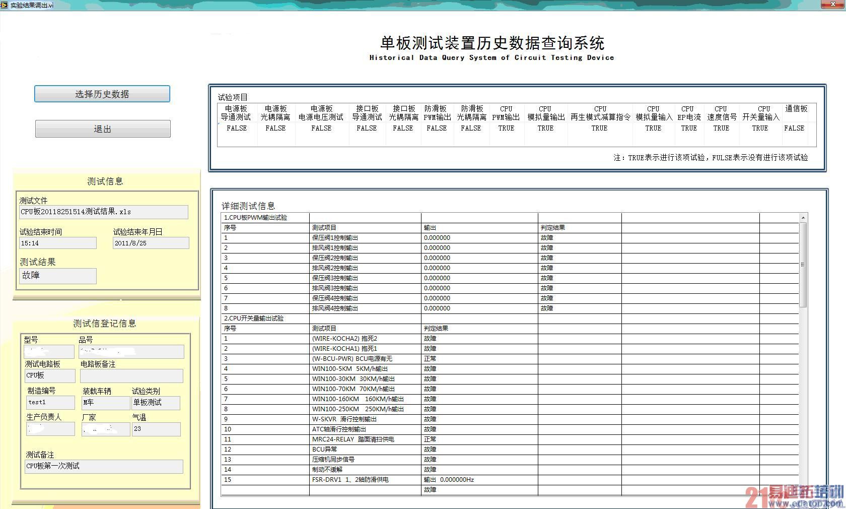 基于LabVIEW的BCU单板测试与诊断试验台的开发