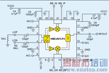 ͼ2��HMC497LP4Ӧ�õ�·ԭ��ͼ��