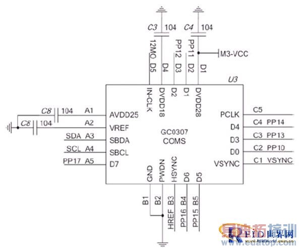 ͼ1 GC0307 CMOSͼ��ɼ�оƬ��·ԭ��ͼ