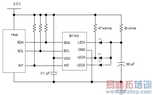 图3 Si1143的应用原理图
