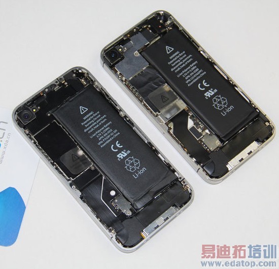 iphone4s的电池比iphone4的要窄,但是这并不意味着电池会缩水