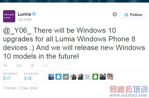 ������WP8 Lumia�豸����ȫ��������Win10