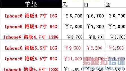 9月28日iPhone 6深圳商家报价