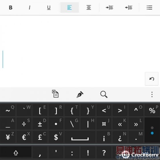 黑莓新机型Passport虚拟全键盘界面曝光
