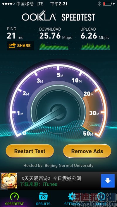 iPhone5s�ƽ�����4Gʵ�⣺ƽ������21Mbps