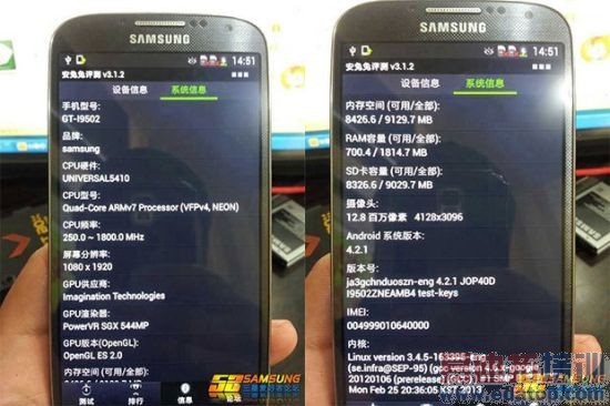 ���µ�����ʾ����Galaxy S4�������Note II