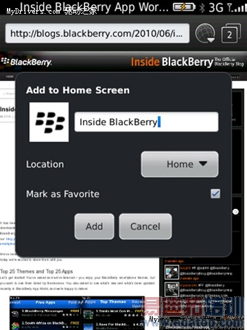 黑莓OS 6内置WebKit内核浏览器新功能(图)