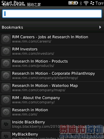 黑莓OS 6内置WebKit内核浏览器新功能(图)
