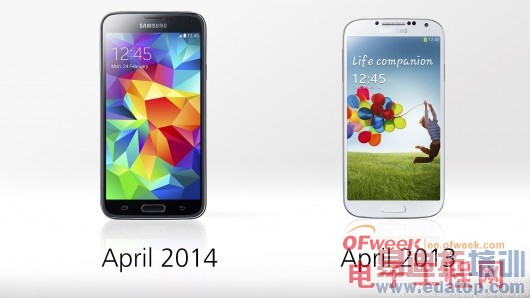 Galaxy S5��Galaxy S4����Աȣ�ͼ�ģ�