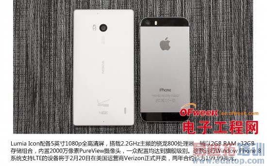 ŵ����Lumia Icon��ƻ��iPhone 5s�Ա����⣨ͼ�ģ�