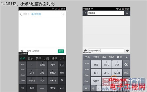 �ԱȲ�����IUNI U2 VSС��3 ��ǿ