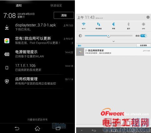 华为荣耀X1/索尼Z2对比评测: