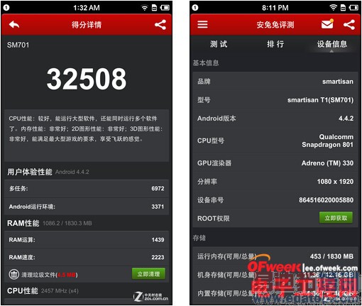 锤子手机T1/小米3评测对比:千元差价区别在哪儿?