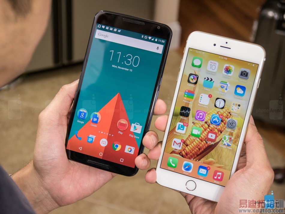 ������֮�� ͼ˵��Nexus 6�Ա�iPhone 6 Plus