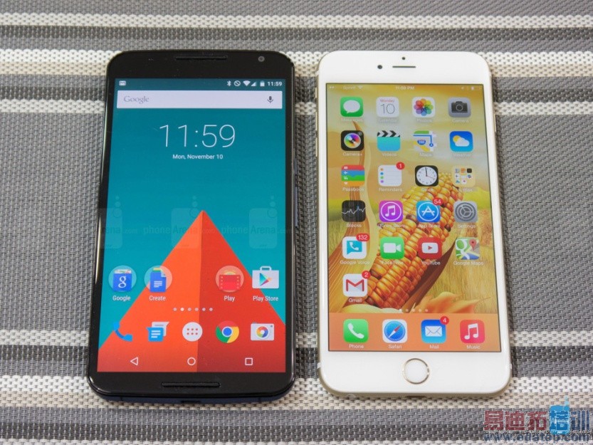 ������֮�� ͼ˵��Nexus 6�Ա�iPhone 6 Plus