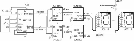 ����MAX7219оƬ�Ĵ�ߴ�LED������ʾ������·���