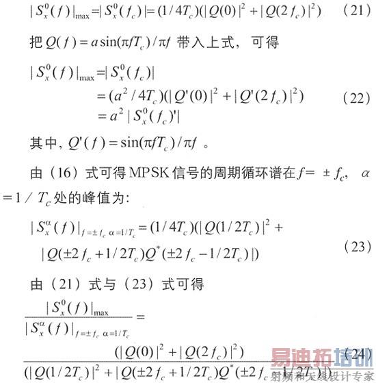 一种基于循环谱的接收信号功率检测算法