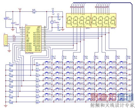 ͼ6ZLG7289B����Ӧ�õ�·ԭ��ͼ