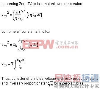 Zero-TC偏置集电极噪声电压