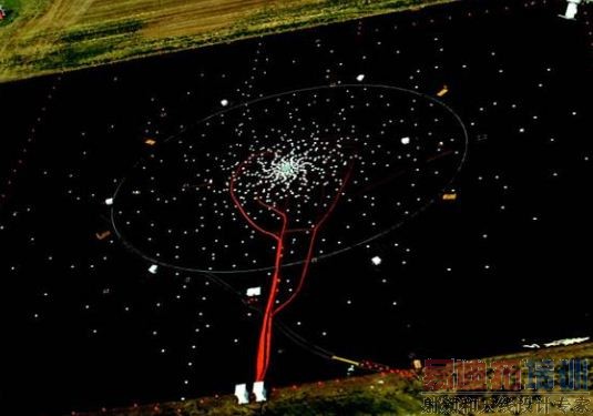 放置在机场跑道上用于测量噪音的麦克风阵列