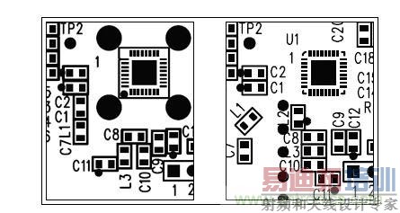 图中所示为两种不同的PCB布局,其中一种布局的元件排列方向不合理(L1和L3),另一种的方向排列则更为合适。