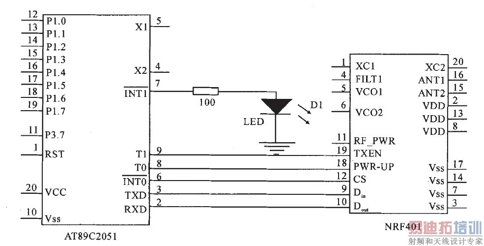 ͼ4�շ�ģ���뵥Ƭ�����ӵ�·