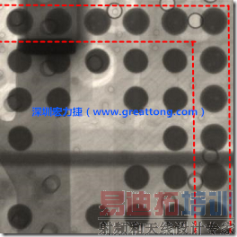 BGA����ߴ�С��0.4mm�����ý���BGA��ΧϮ������������õ�X-Ray����΢����һ�¿��Է�������Ȧ������(Բ��ֱ��)��������Χ�������ϵ��������ö�һ��㡣Ҳ������Ȧ�ĺ�ɫԲ��ֱ������Ȧ��Բ�����ô�һ��㡣