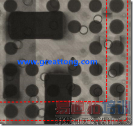 BGA����ߴ�С��0.4mm�����ý���BGA��ΧϮ������������õ�X-Ray����΢����һ�¿��Է�������Ȧ������(Բ��ֱ��)��������Χ�������ϵ��������ö�һ��㡣Ҳ������Ȧ�ĺ�ɫԲ��ֱ������Ȧ��Բ�����ô�һ��㡣