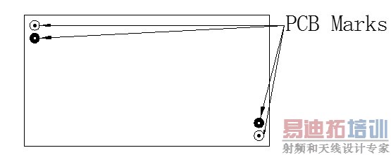 ������Ƭ��PCB���ϣ�Ϊ�����ƬԪ������װ��׼ȷ�ԣ�һ��Ҫ������Ƭ��ԽǶ˷�������У�����(MarkS)��