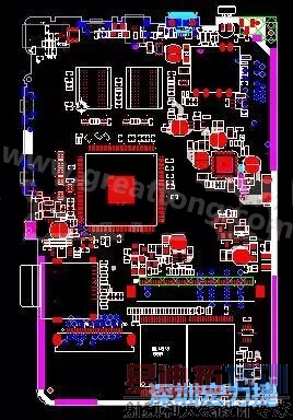 ��ͼ��һ���������PCB���Ӳ����п��Կ��������ӿڵ�·�������ȷ��SDRAM��DDR�Լ�SD���ӿڵ�·�����߲�������໥�ĸ��š�-���ں�����