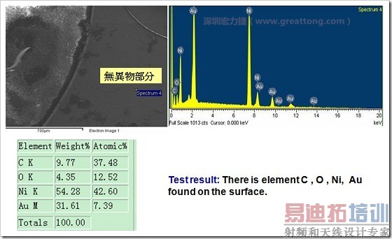 ��������Ⱦ��EDX�����������C(̼)��O(��)��Ni(��)��Au(��)��������(Cl)�ĳɷ�