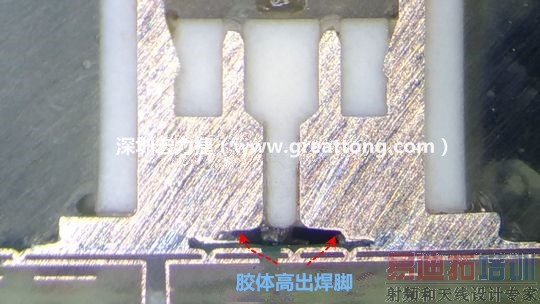  ���Ľ�������ˣ��˼�ԭ��Ӧ�̵�����������ں������ܽ���(body)֮����һ��СС�ĸ߶Ȳ�(standoff)�������Ӳ�Ǳ��ܽ����߳�Լ0.1mm�ļ�϶�����������϶��ԭ��Ӧ�̵���������ȫ��ȥ�뽺���·���ͭ����·(cooper trace)������(solder mask)��ƽ������ɵ��̸߸������⡣