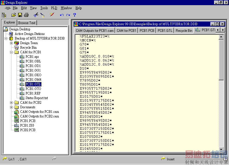 Ҫ����Gerber����ļ�������������д�CAM Output for PCB1�����ɿ���һϵ��Gerber����ļ���