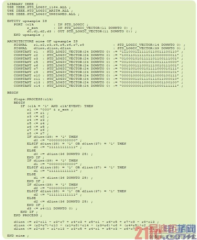 ͼ5 - ��VHDLԴ����ʹ�õ����̺�25λ����ϵ��ʵ��ͼ4���˲������˽ṹ��