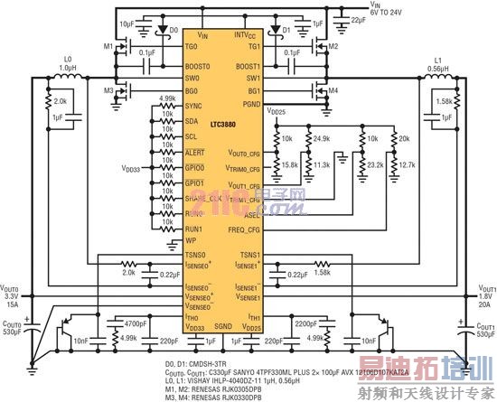 ˫��� DC/DC ��������������ֵ�Դϵͳ������ģ����ƻ�·��ʵ�� &plusmn;0.5% �� Vout ׼ȷ��