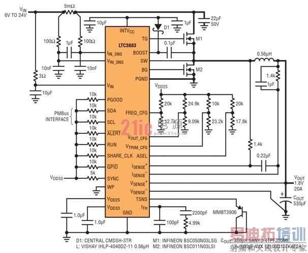 DC/DC �������������ֵ�Դϵͳ�������ܺ�ģ����ƻ�·����ʵ�� &plusmn;0.5% �� VOUT ׼ȷ��
