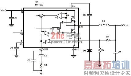 MP1593 ���͵��ⲿӦ�õ�·�������ڲ�ԭ��ͼ