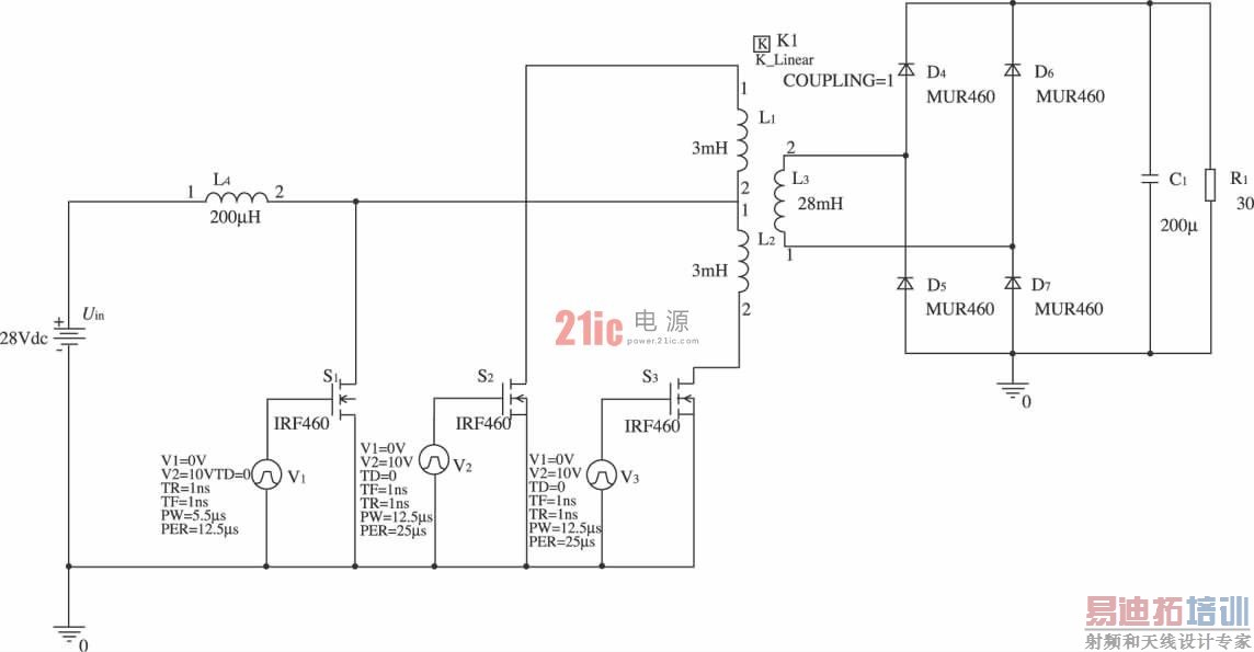 ͼ3 ��ѹ�任��·������·����ͼ