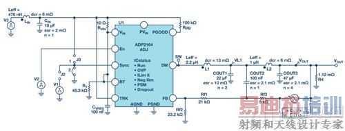ͼ8. ADP2164 ����1.25 V ���ADIsimPEԭ��ͼ��
