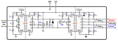 双隔离式二到四线转换器设计