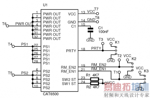 Figure 2. CAT6500 Evaluation Board Schematic