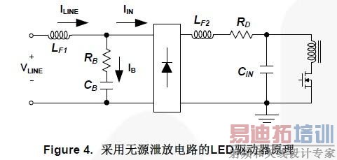 Figure 4. 采用无源泄放电路的LED驱动器原理