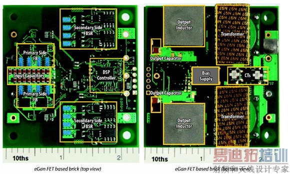 ͼ5������eGaN FET��Ƶ�48V��53V��שPSEת�����Ķ���ͼ�͵���ͼ(��λΪӢ��)��(����ϵͳ���)