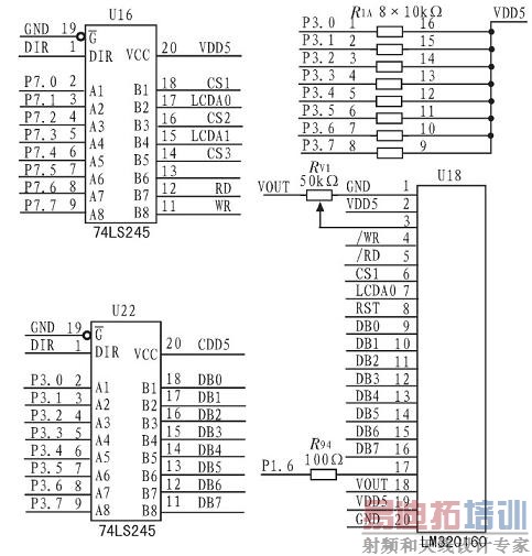 LCD�ӿڵ�·ԭ��ͼ