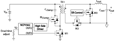 ���ð�ɭ���뵼��NCP1562����Դǯλ�����ز��ṹ