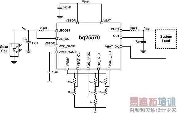 使用充电器及降压转换器组合方案为超级电容器充电的原理图