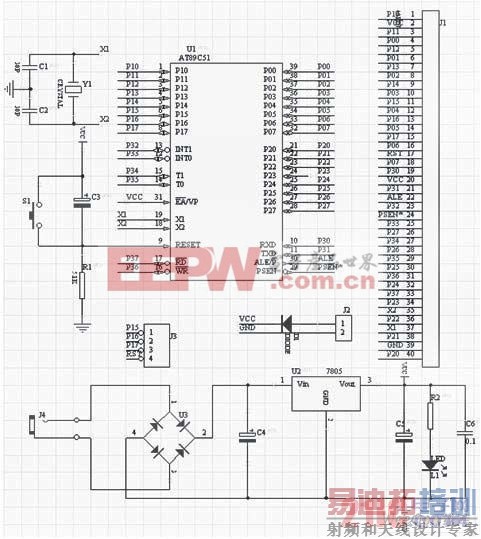 ��Ƭ����Сϵͳ��·ԭ��ͼ