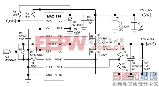 图1. MAX1917实现2.5V电源输出