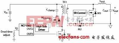 ���ð�ɭ���뵼��NCP1562����Դǯλ�����ز��ṹ