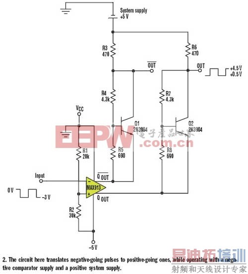 电路使得正电压供电的系统可以接收负脉冲信号